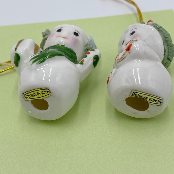 Vintage Mini Bone China Starry Eye Christmas Snowman Figurines - Picture 13 of 15